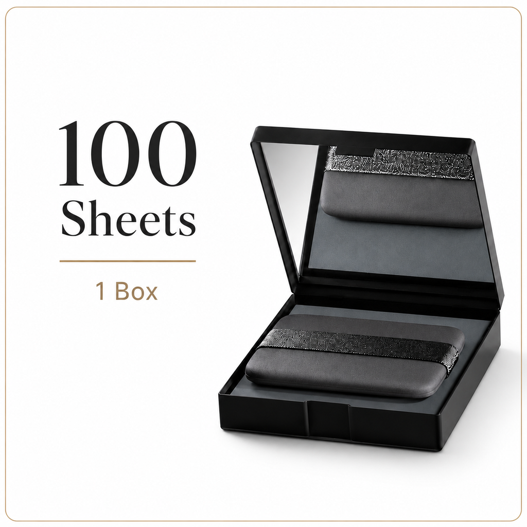 2-in-1 Oil Blotting Sheets with Mirror Puff Compact